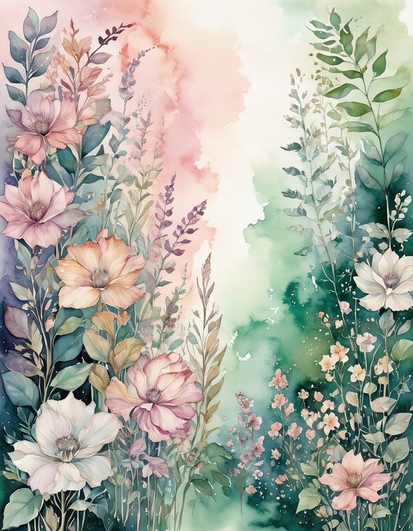 Foxglove Rose Mauve Digital Paper: 14 Printable Pages - Watercolor Scrapbook Paper - Commercial Use — image 3