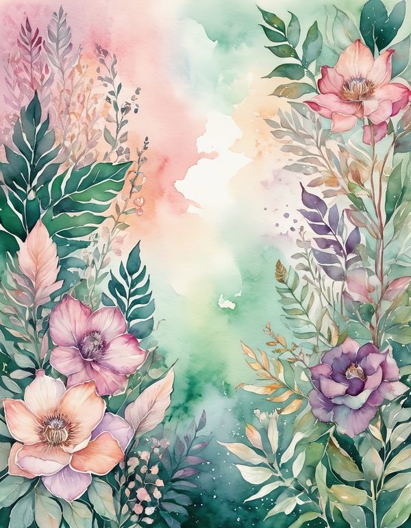 Foxglove Rose Mauve Digital Paper: 14 Printable Pages - Watercolor Scrapbook Paper - Commercial Use — image 9