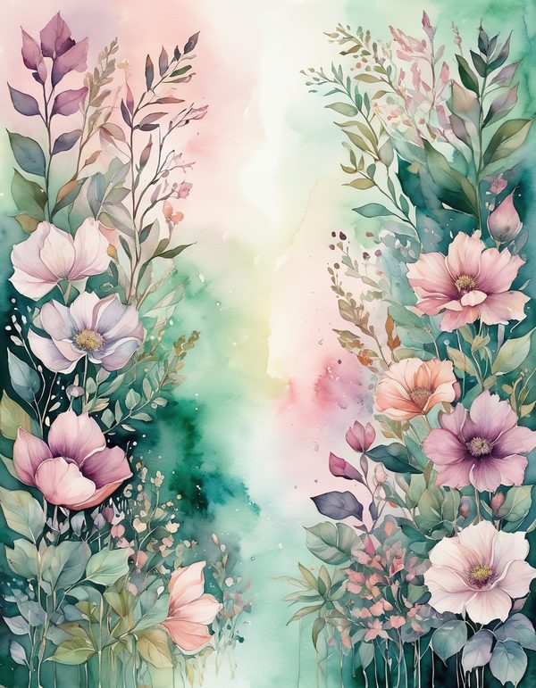 Foxglove Rose Mauve Digital Paper: 14 Printable Pages - Watercolor Scrapbook Paper - Commercial Use — image 11