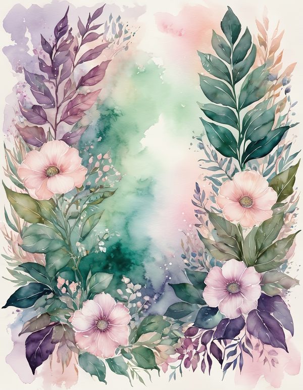Foxglove Rose Mauve Digital Paper: 14 Printable Pages - Watercolor Scrapbook Paper - Commercial Use — image 12
