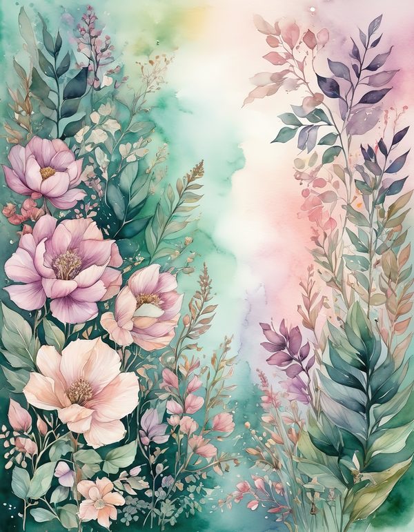 Foxglove Rose Mauve Digital Paper: 14 Printable Pages - Watercolor Scrapbook Paper - Commercial Use — image 14