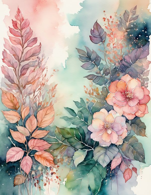 Begonia Coral Pink Digital Paper: 14 Printable Pages - Watercolor Scrapbook Paper - Commercial Use — image 12