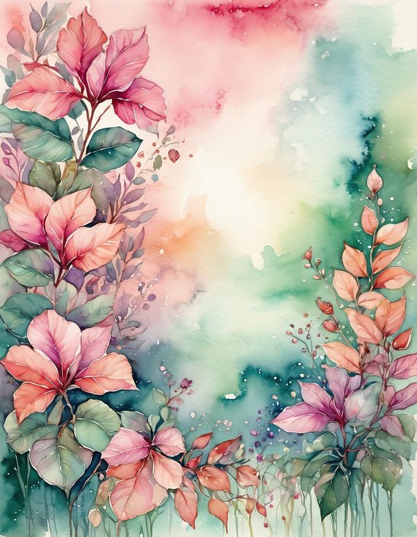 Bougainvillea Magenta Coral Digital Paper: 14 Printable Pages - Watercolor Scrapbook Paper - Commercial Use — image 3
