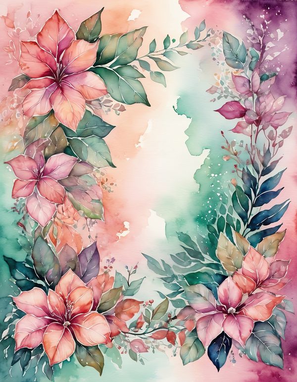 Bougainvillea Magenta Coral Digital Paper: 14 Printable Pages - Watercolor Scrapbook Paper - Commercial Use — image 5