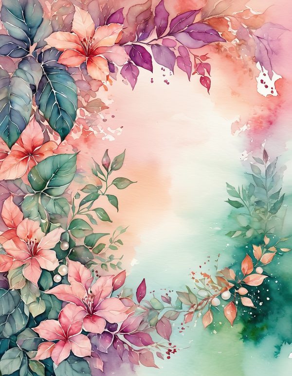 Bougainvillea Magenta Coral Digital Paper: 14 Printable Pages - Watercolor Scrapbook Paper - Commercial Use — image 6