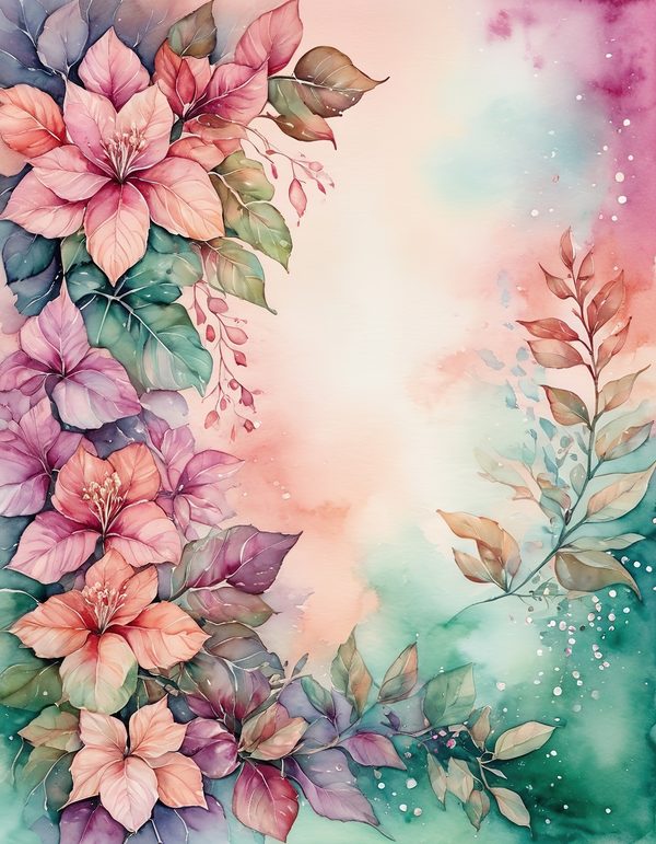 Bougainvillea Magenta Coral Digital Paper: 14 Printable Pages - Watercolor Scrapbook Paper - Commercial Use — image 7