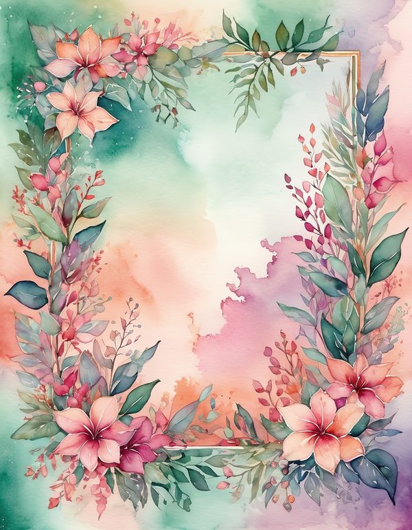 Bougainvillea Magenta Coral Digital Paper: 14 Printable Pages - Watercolor Scrapbook Paper - Commercial Use — image 8