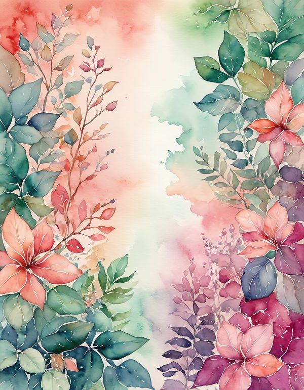 Bougainvillea Magenta Coral Digital Paper: 14 Printable Pages - Watercolor Scrapbook Paper - Commercial Use — image 13