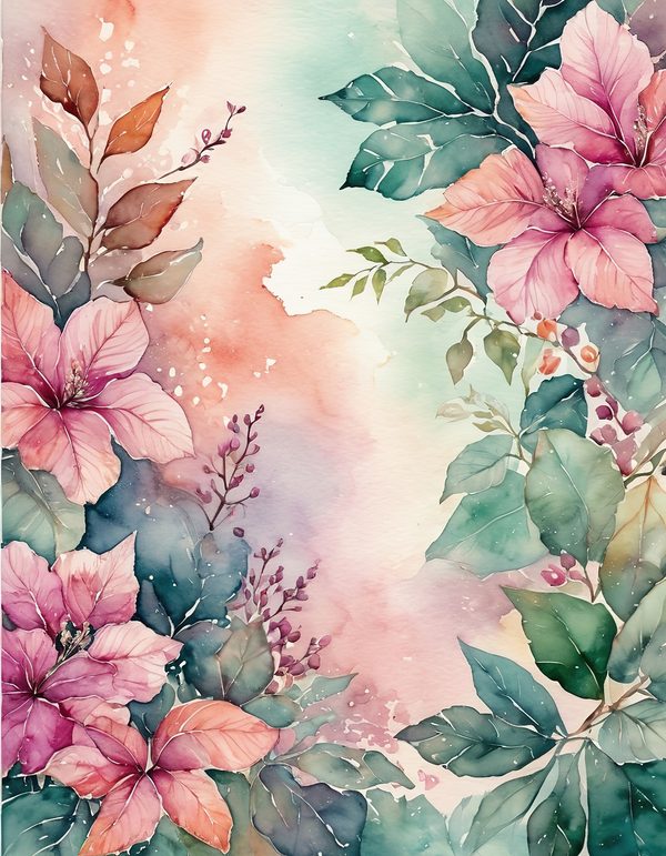 Bougainvillea Magenta Coral Digital Paper: 14 Printable Pages - Watercolor Scrapbook Paper - Commercial Use — image 14