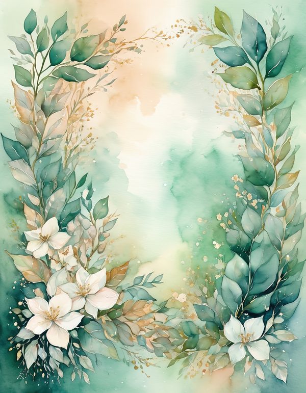 Jasmine White Cream Digital Paper: 10 Printable Pages - Watercolor Scrapbook Paper - Commercial Use — image 2