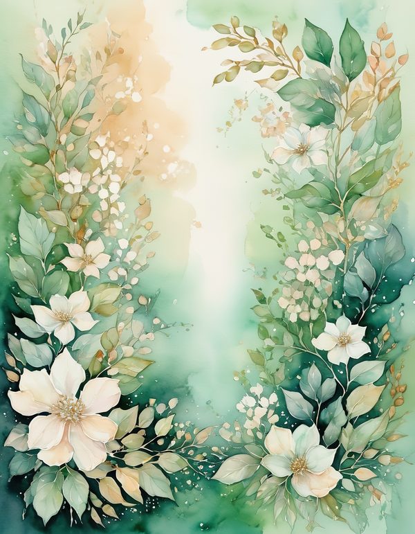 Jasmine White Cream Digital Paper: 10 Printable Pages - Watercolor Scrapbook Paper - Commercial Use — image 5