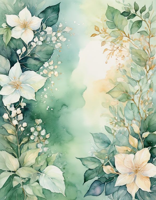 Jasmine White Cream Digital Paper: 10 Printable Pages - Watercolor Scrapbook Paper - Commercial Use — image 7