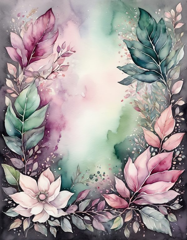 Magnolia Fuchsia Olive Digital Paper: 14 Printable Pages - Watercolor Scrapbook Paper - Commercial Use — image 10