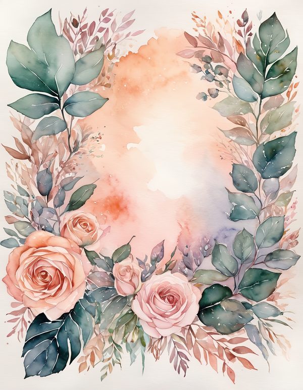 Peach Rose Soft Digital Paper: 14 Printable Pages - Watercolor Scrapbook Paper - Commercial Use — image 9