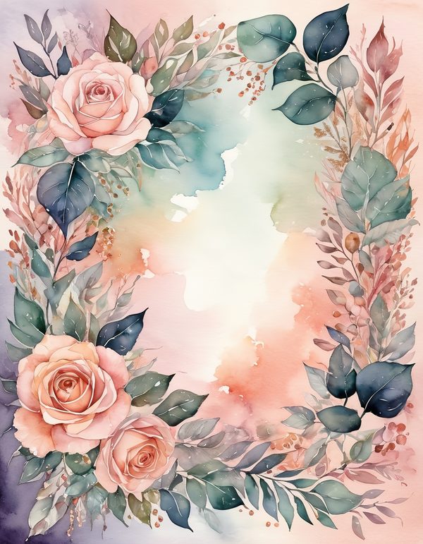 Peach Rose Soft Digital Paper: 14 Printable Pages - Watercolor Scrapbook Paper - Commercial Use — image 10