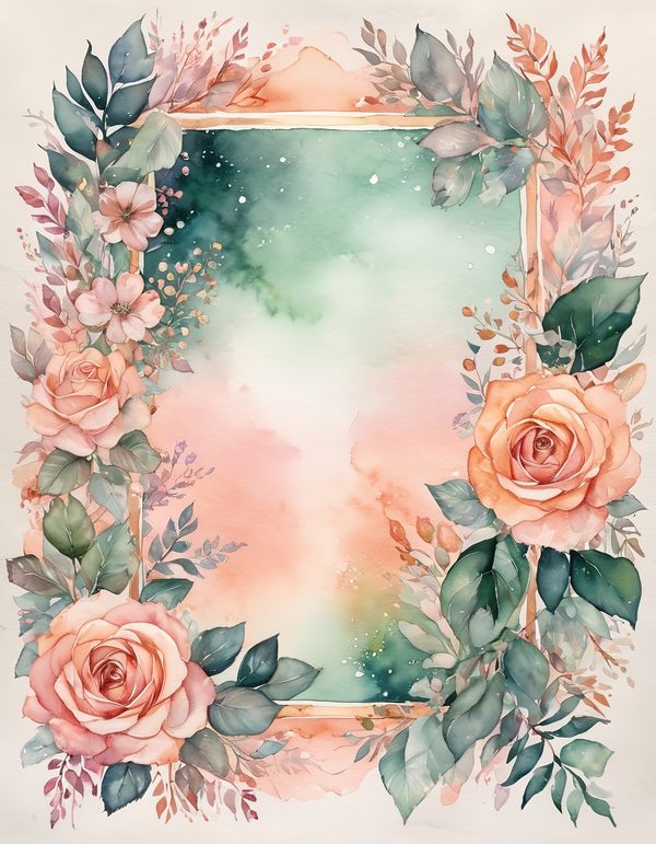 Peach Rose Soft Digital Paper: 14 Printable Pages - Watercolor Scrapbook Paper - Commercial Use — image 14