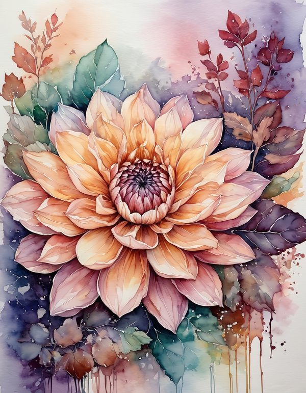 Dahlia Cocoa Brown Digital Paper: 13 Printable Pages - Watercolor Scrapbook Paper - Commercial Use — image 3