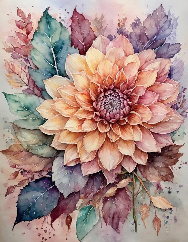 Dahlia Cocoa Brown Digital Paper: 13 Printable Pages - Watercolor Scrapbook Paper - Commercial Use — image 7