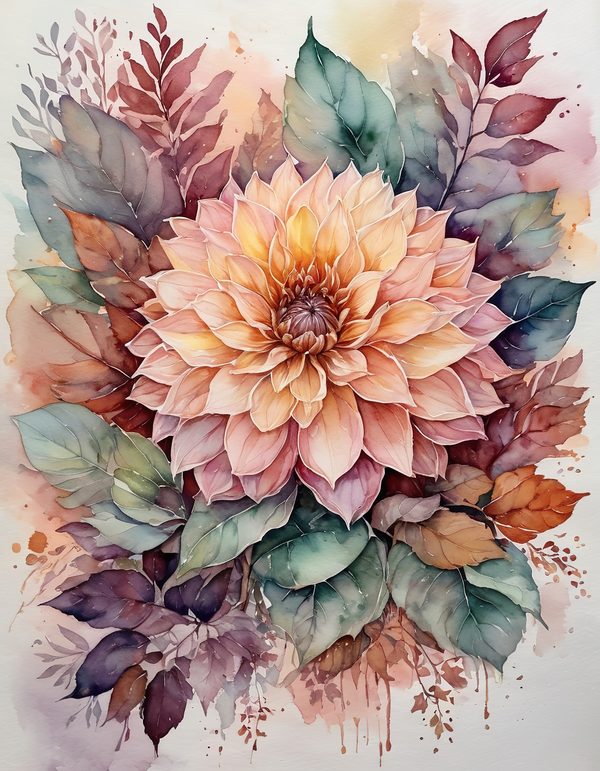 Dahlia Cocoa Brown Digital Paper: 13 Printable Pages - Watercolor Scrapbook Paper - Commercial Use — image 8