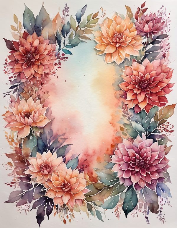 Dahlia Cocoa Brown Digital Paper: 13 Printable Pages - Watercolor Scrapbook Paper - Commercial Use — image 9