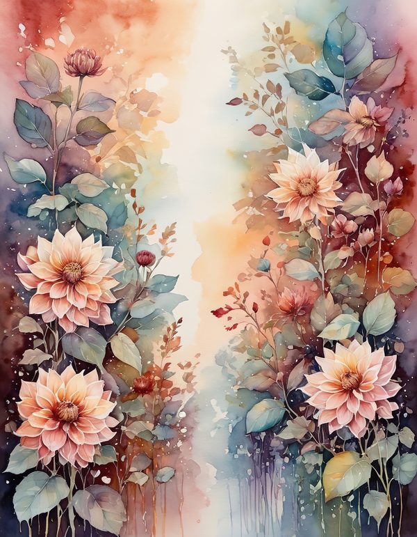 Dahlia Cocoa Brown Digital Paper: 13 Printable Pages - Watercolor Scrapbook Paper - Commercial Use — image 11