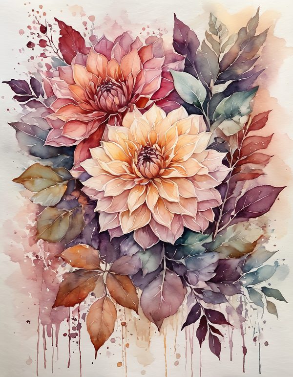Dahlia Cocoa Brown Digital Paper: 13 Printable Pages - Watercolor Scrapbook Paper - Commercial Use — image 13
