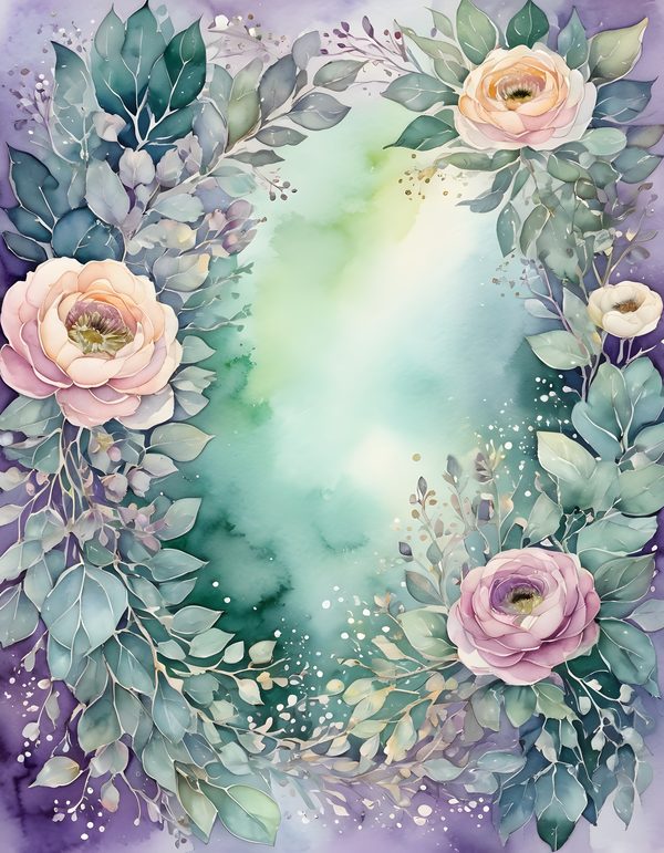 Ranunculus Smoky Lilac Digital Paper: 16 Printable Pages - Watercolor Scrapbook Paper - Commercial Use — image 6