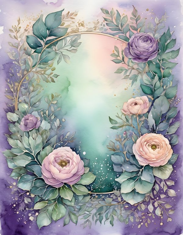 Ranunculus Smoky Lilac Digital Paper: 16 Printable Pages - Watercolor Scrapbook Paper - Commercial Use — image 7