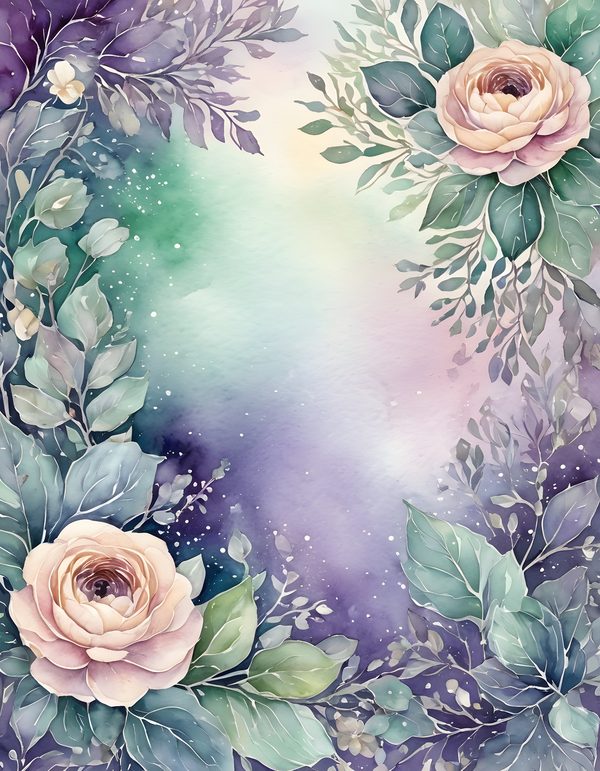 Ranunculus Smoky Lilac Digital Paper: 16 Printable Pages - Watercolor Scrapbook Paper - Commercial Use — image 10