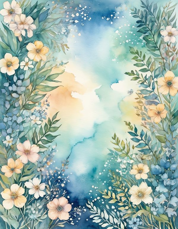 Forget Me Not Digital Paper: 14 Printable Pages - Watercolor Scrapbook Paper - Commercial Use — image 2