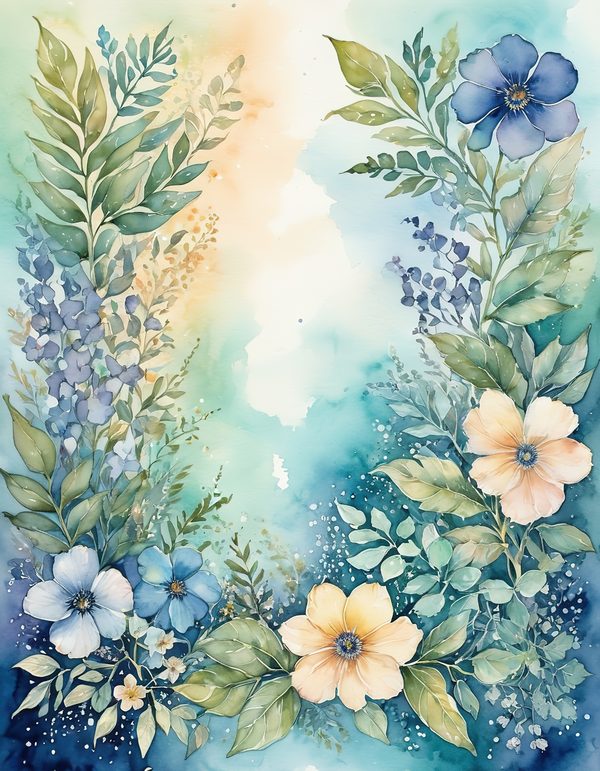 Forget Me Not Digital Paper: 14 Printable Pages - Watercolor Scrapbook Paper - Commercial Use — image 7