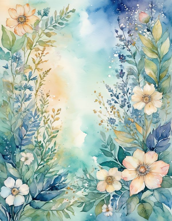 Forget Me Not Digital Paper: 14 Printable Pages - Watercolor Scrapbook Paper - Commercial Use — image 8