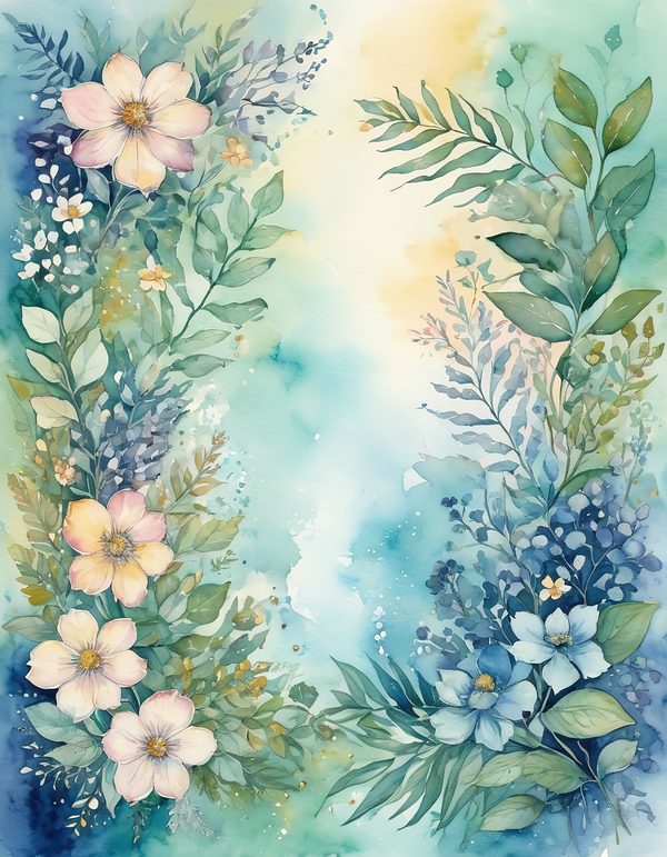 Forget Me Not Digital Paper: 14 Printable Pages - Watercolor Scrapbook Paper - Commercial Use — image 9