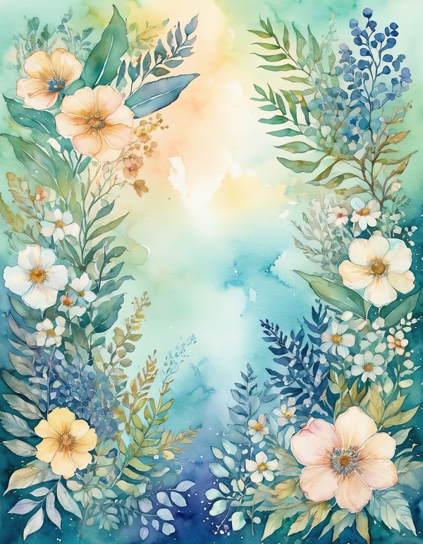 Forget Me Not Digital Paper: 14 Printable Pages - Watercolor Scrapbook Paper - Commercial Use — image 12