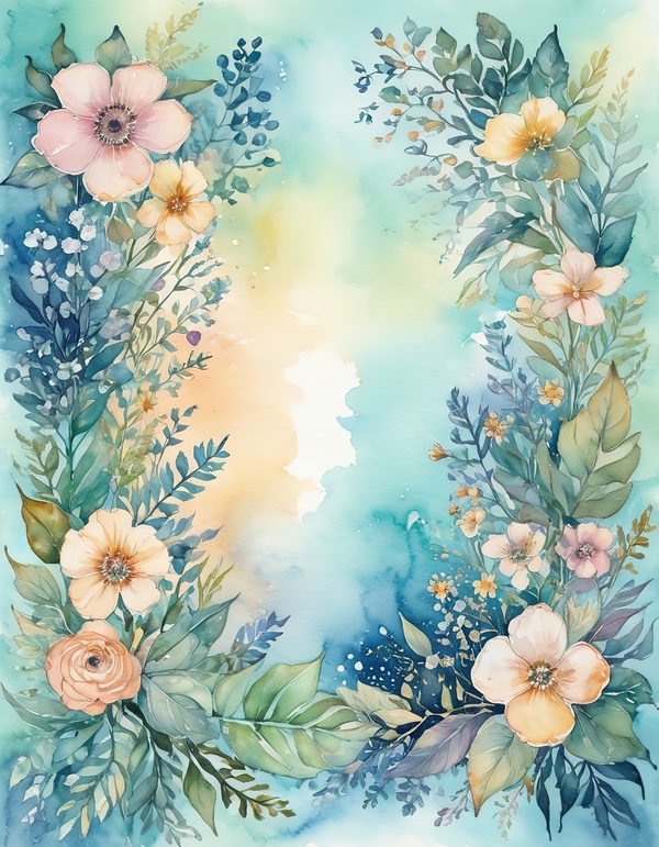 Forget Me Not Digital Paper: 14 Printable Pages - Watercolor Scrapbook Paper - Commercial Use — image 14