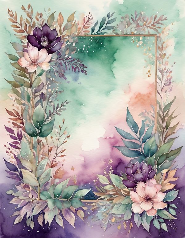 Snapdragon Plum Purple Digital Paper: 14 Printable Pages - Watercolor Scrapbook Paper - Commercial Use — image 11