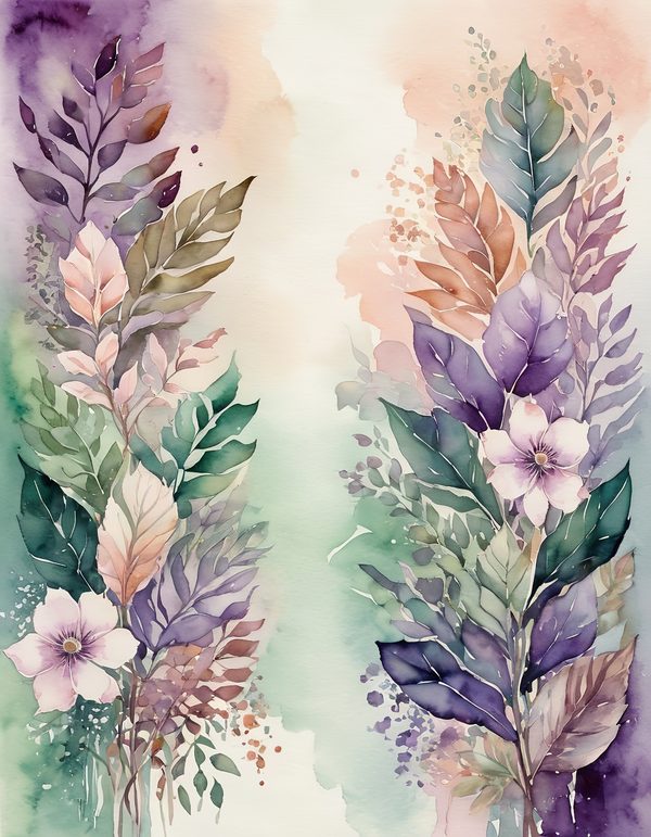 Snapdragon Plum Purple Digital Paper: 14 Printable Pages - Watercolor Scrapbook Paper - Commercial Use — image 12