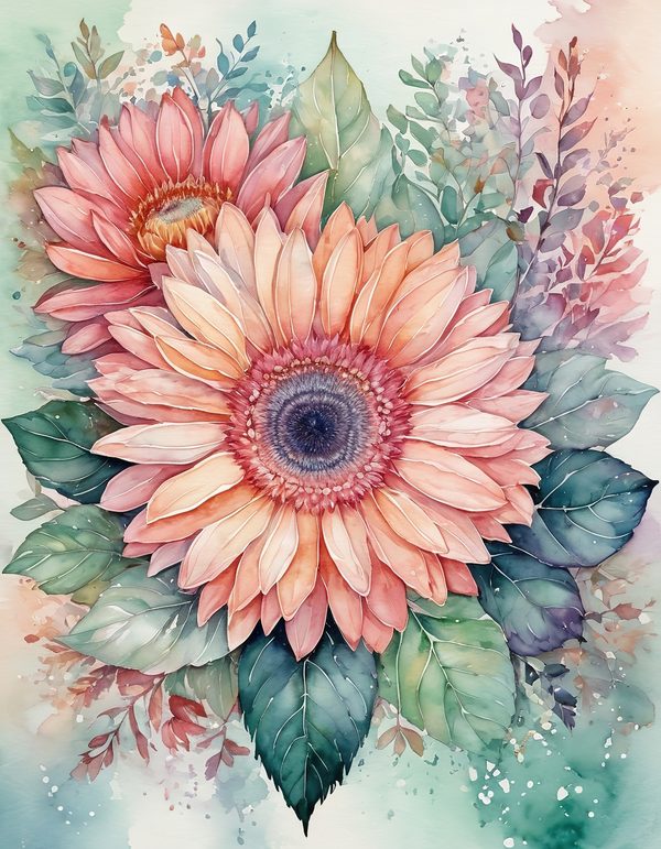 Gerbera Daisy Bright Digital Paper: 14 Printable Pages - Watercolor Scrapbook Paper - Commercial Use — image 9