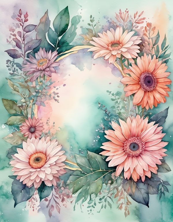Gerbera Daisy Bright Digital Paper: 14 Printable Pages - Watercolor Scrapbook Paper - Commercial Use — image 10