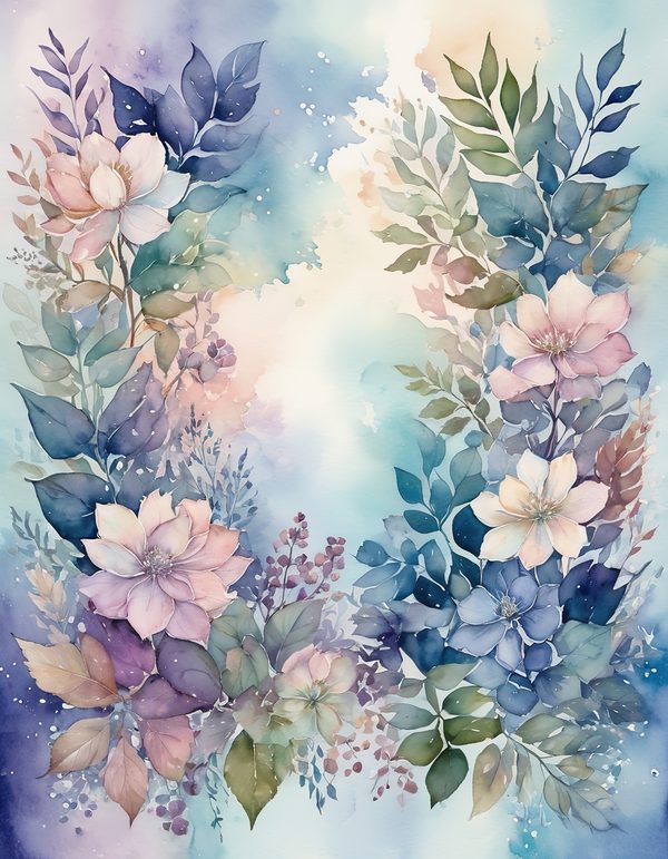 Hydrangea Powder Blue Digital Paper: 14 Printable Pages - Watercolor Scrapbook Paper - Commercial Use — image 8