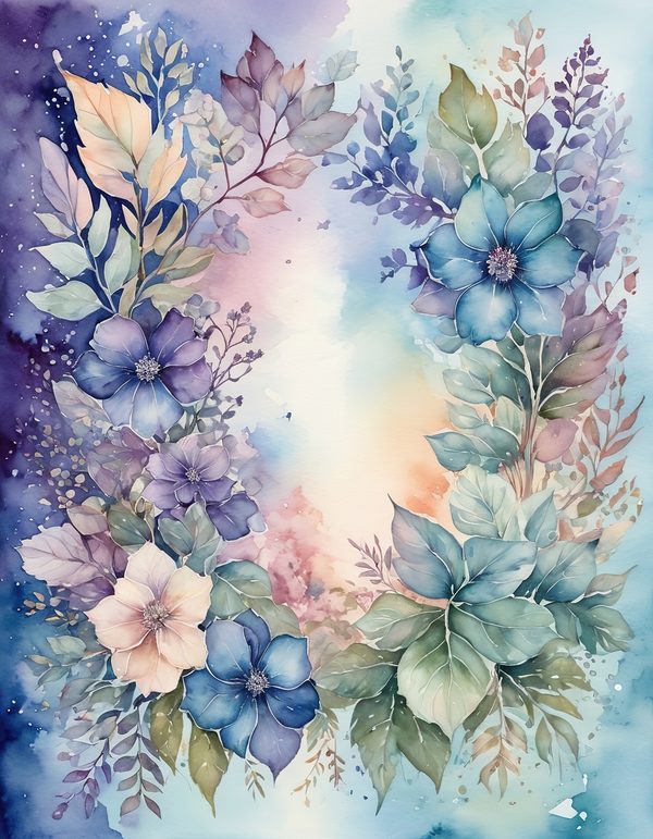 Hydrangea Powder Blue Digital Paper: 14 Printable Pages - Watercolor Scrapbook Paper - Commercial Use — image 13
