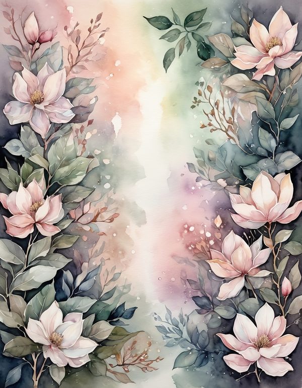 Magnolia Blossom Cream Digital Paper: 12 Printable Pages - Watercolor Scrapbook Paper - Commercial Use — image 4