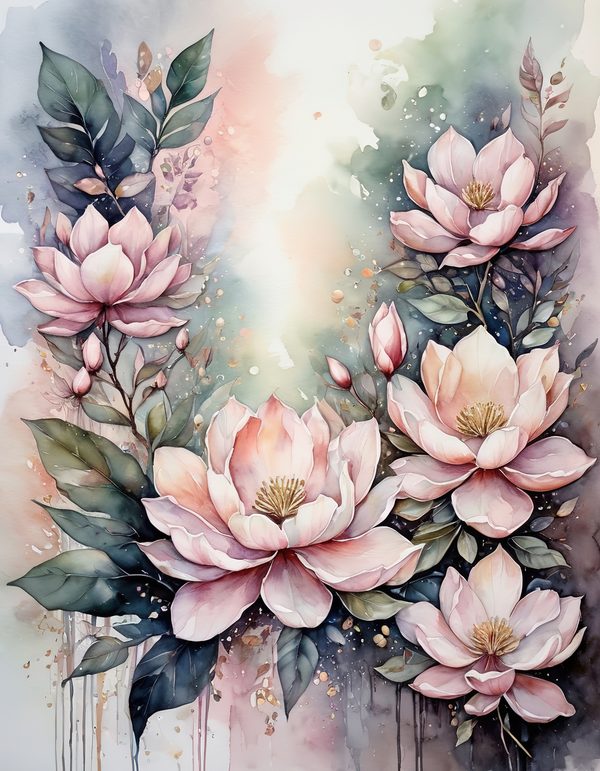 Magnolia Blossom Cream Digital Paper: 12 Printable Pages - Watercolor Scrapbook Paper - Commercial Use — image 5