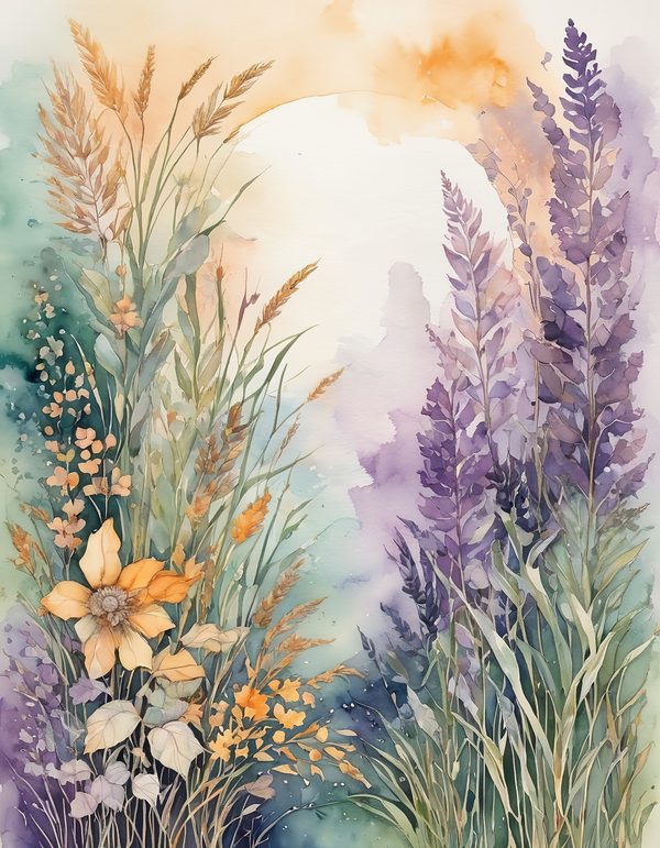 Marigold Smoky Lilac Digital Paper: 14 Printable Pages - Watercolor Scrapbook Paper - Commercial Use — image 4