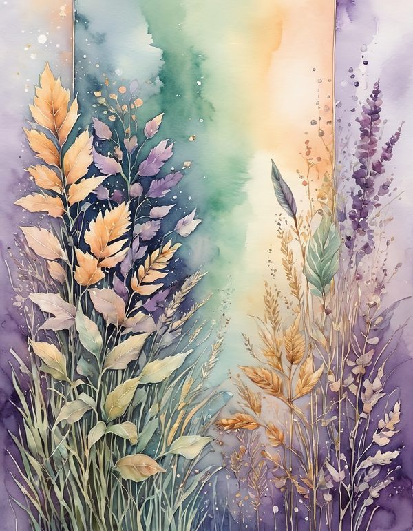 Marigold Smoky Lilac Digital Paper: 14 Printable Pages - Watercolor Scrapbook Paper - Commercial Use — image 5