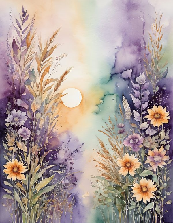 Marigold Smoky Lilac Digital Paper: 14 Printable Pages - Watercolor Scrapbook Paper - Commercial Use — image 6