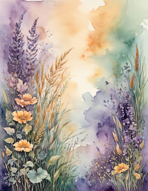Marigold Smoky Lilac Digital Paper: 14 Printable Pages - Watercolor Scrapbook Paper - Commercial Use — image 8
