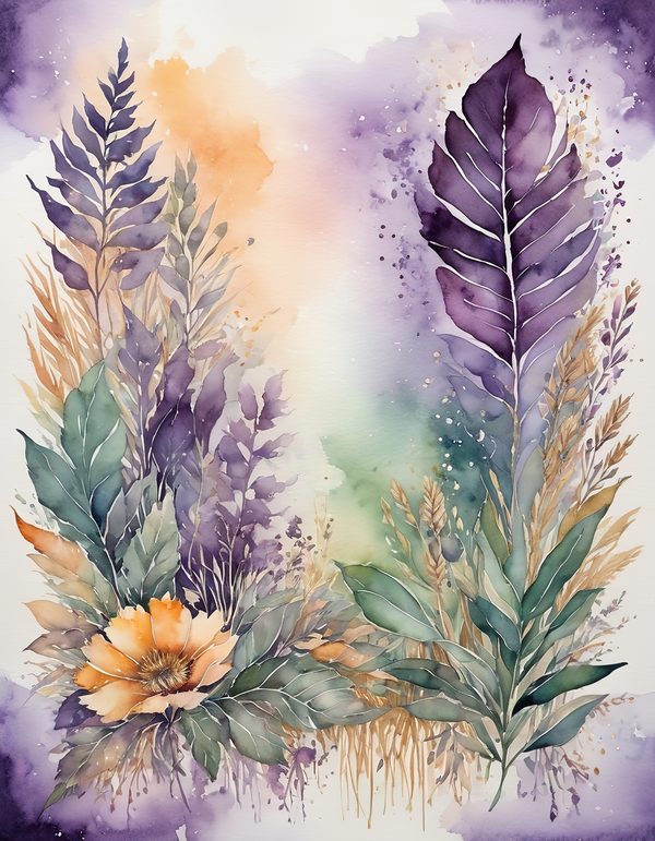 Marigold Smoky Lilac Digital Paper: 14 Printable Pages - Watercolor Scrapbook Paper - Commercial Use — image 10
