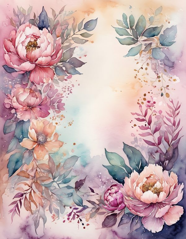 Peony Toffee Brown Digital Paper: 13 Printable Pages - Watercolor Scrapbook Paper - Commercial Use — image 6