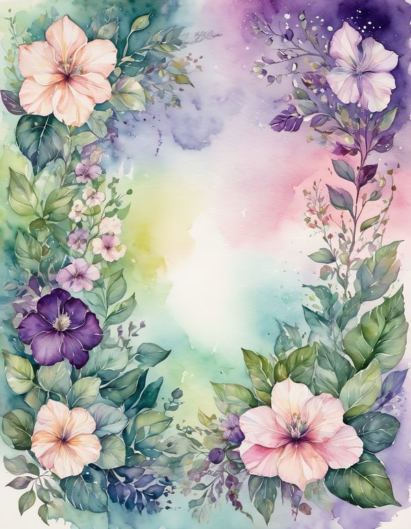 Petunia Purple Pink Digital Paper: 14 Printable Pages - Watercolor Scrapbook Paper - Commercial Use — image 4